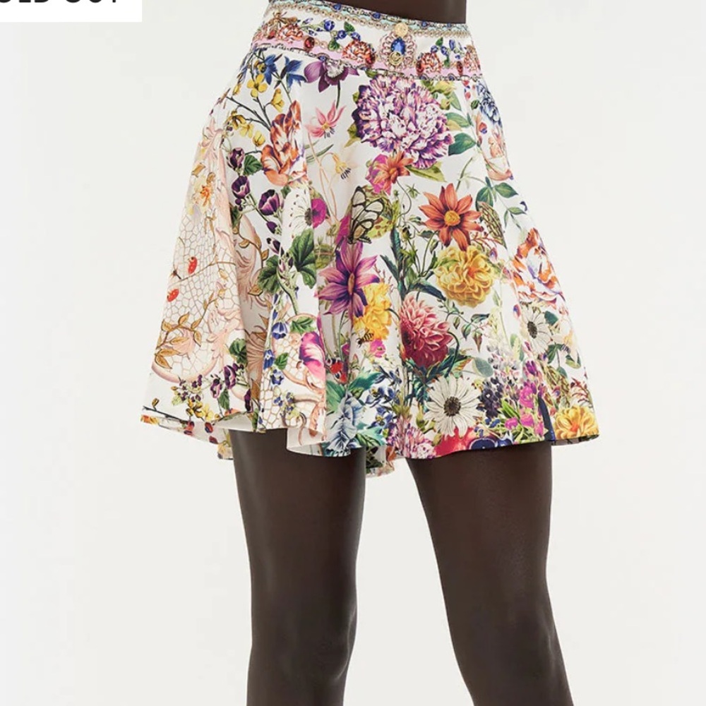 Camilla 2 piece skirt set Queens Bee New Silk crop top and skirt set L - Picture 8 of 9